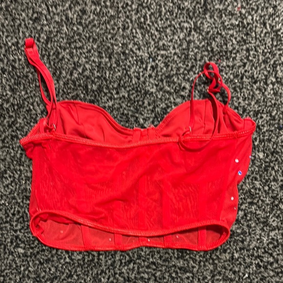 Red Rhinestone Party Top - Picture 2 of 2